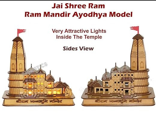 LED LIGHT - Shree Ram Mandir Ayodhya 3D Wooden Model with LED Light –  Decent Home